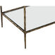 Emine 30 X 26.5 inch Clear / Antique Brass Night Stand